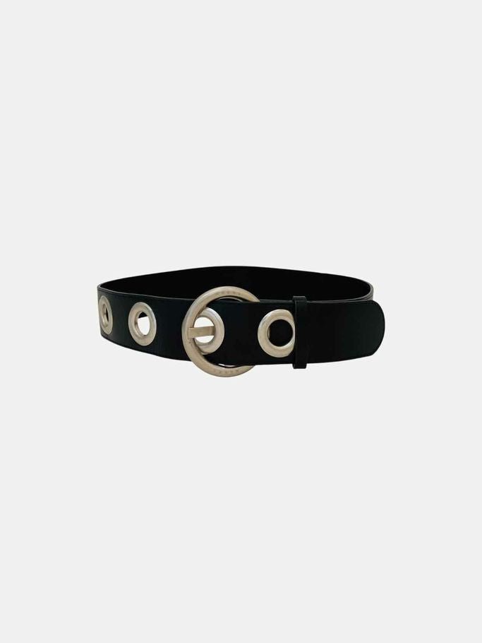 Pre - loved MARNI Metal Eyelet Black Belt at Reems Closet