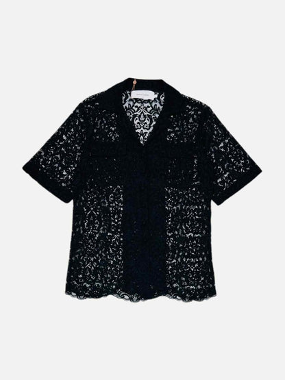 Pre - loved MARQUES/ALMEIDA Short Sleeve Black Lace Top at Reems Closet