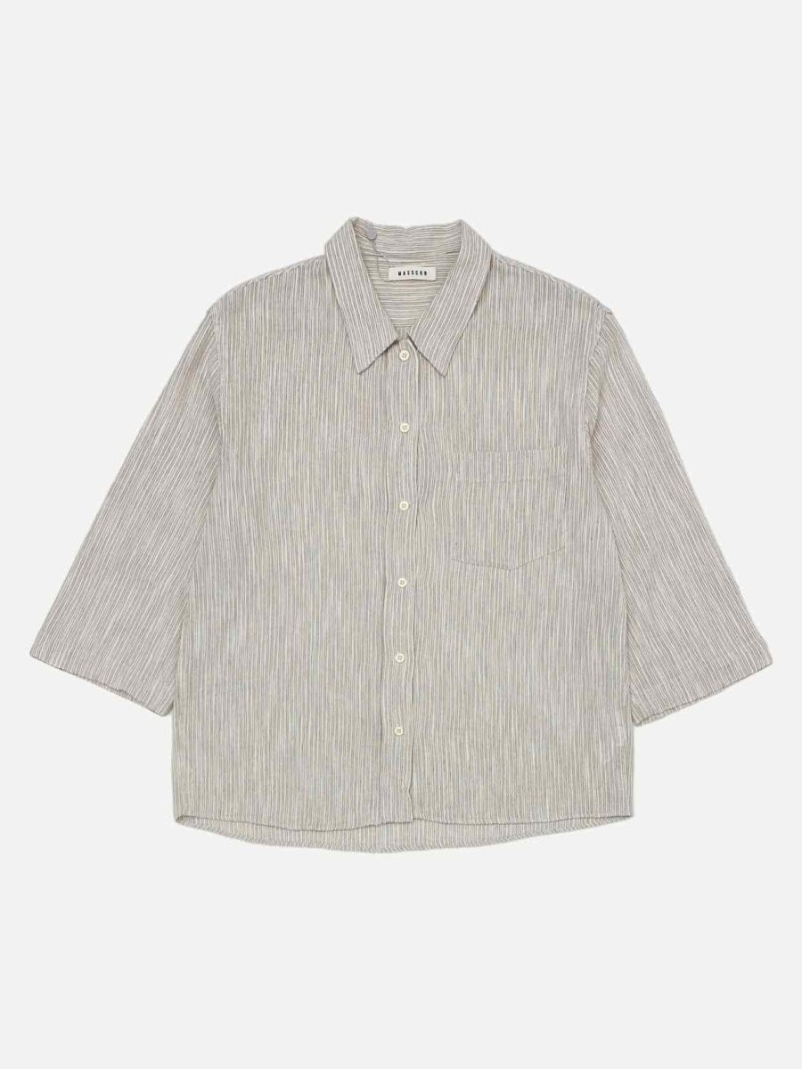 Pre - loved MASSCOB Beige & Brown Size Small Top & Pants Outfit at Reems Closet