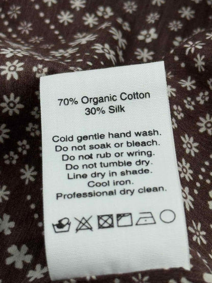 Pre - loved MATTEAU Chocolate Brown Printed Size US 2 Midi Dress at Reems Closet