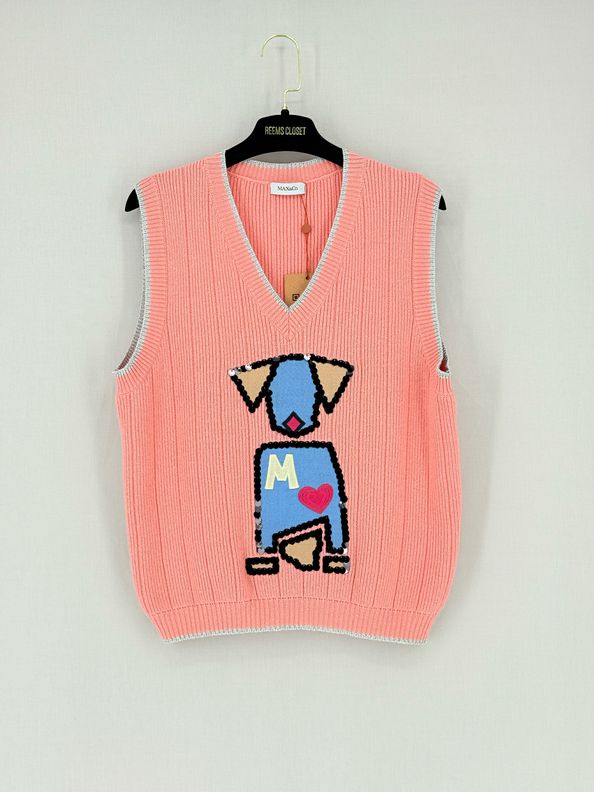 Pre - loved MAX & CO Coral Multicolor Sequin Dog Size Medium Jumper at Reems Closet