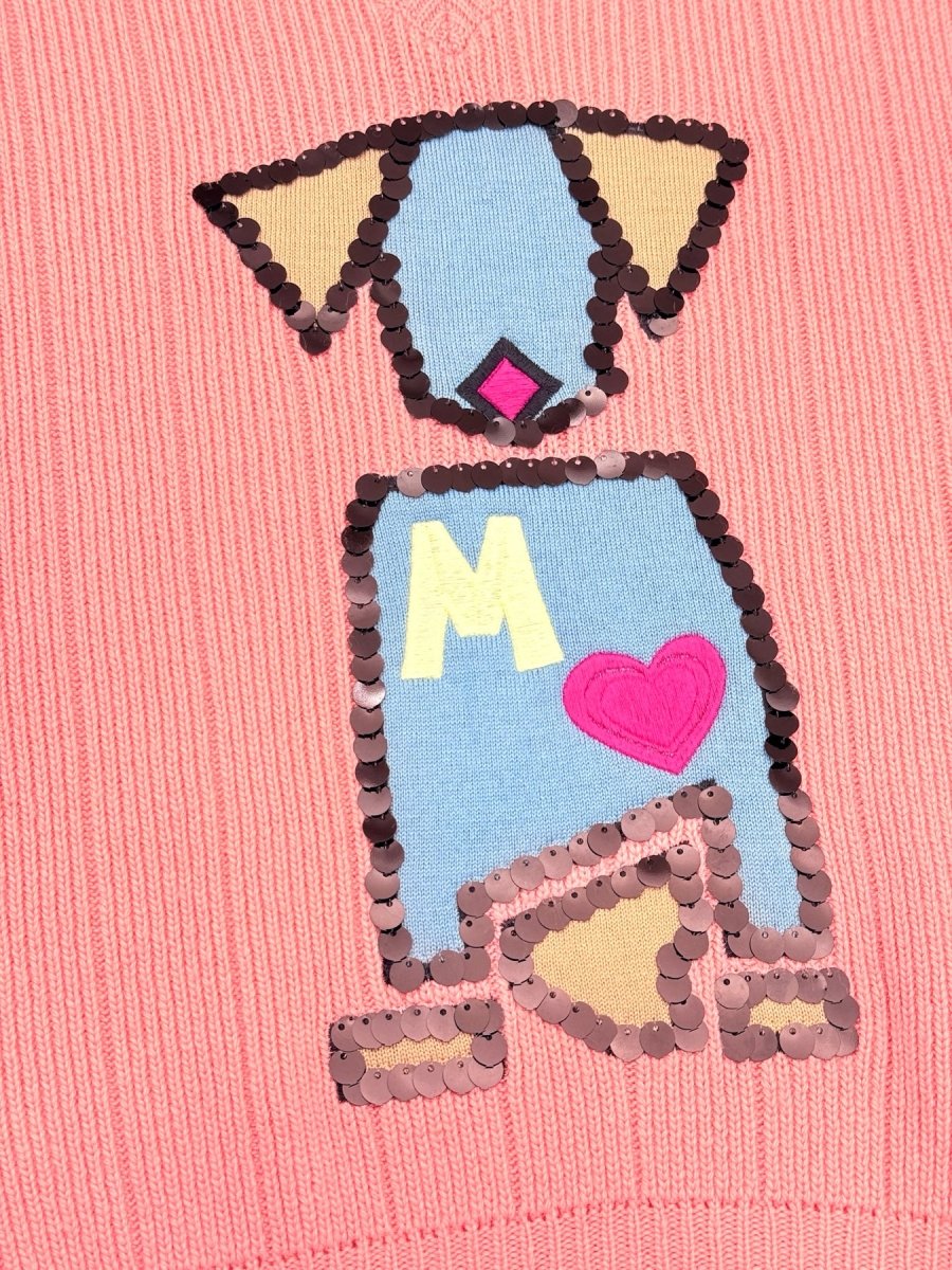 Pre - loved MAX & CO Coral Multicolor Sequin Dog Size Medium Jumper at Reems Closet