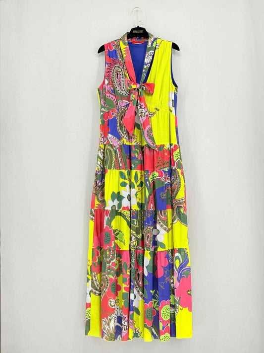 Pre - loved MAX & CO Yellow Multicolor Size Medium Midi Dress at Reems Closet