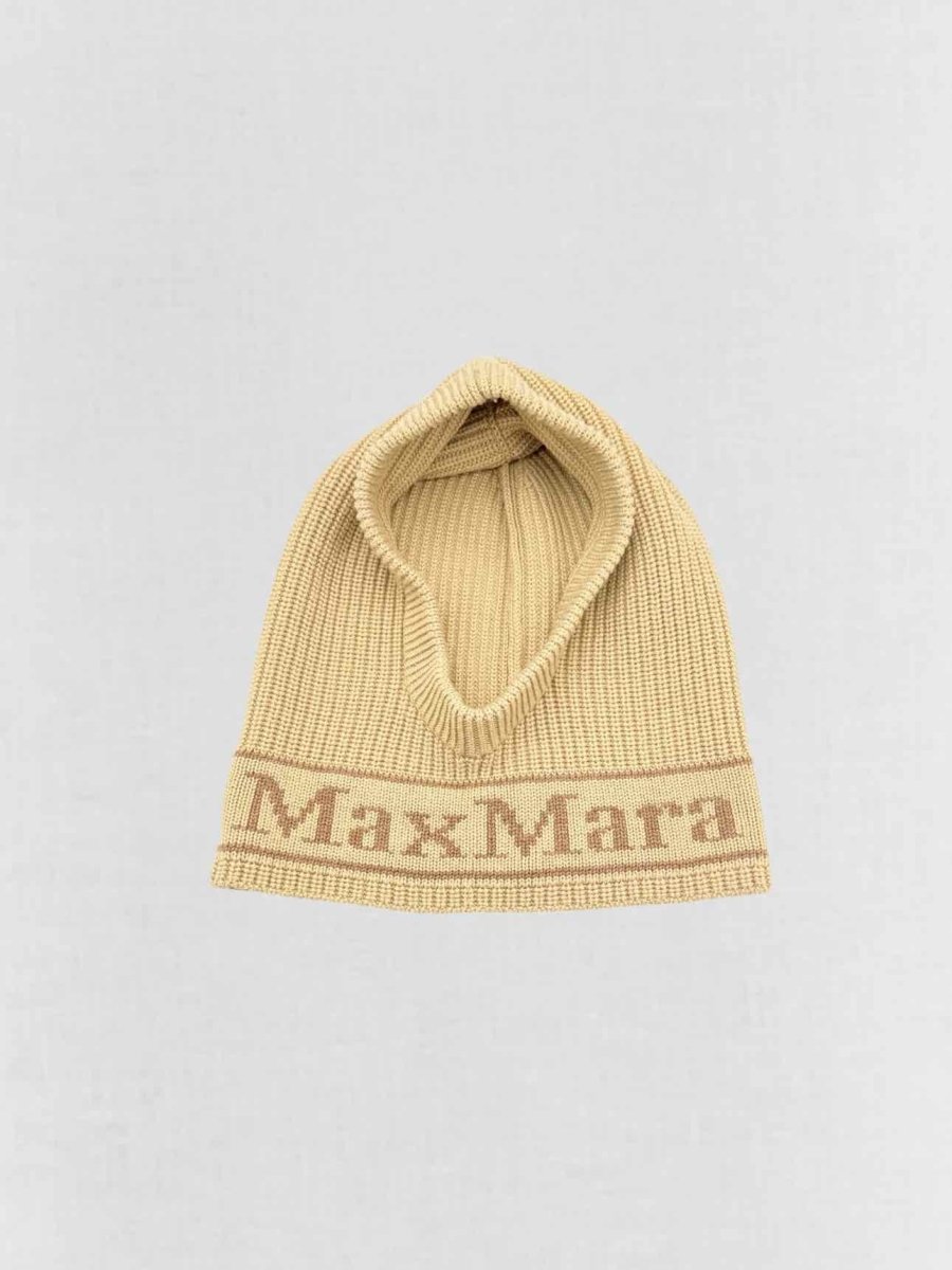 Pre - loved MAX MARA Balaclava Beige Cap at Reems Closet