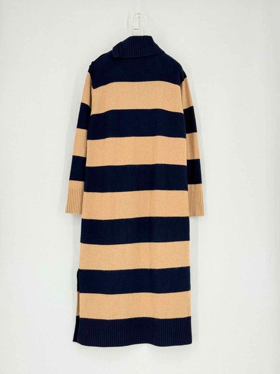 Pre - loved MAX MARA Beige & Navy Blue Striped Size US 6 Midi Dress at Reems Closet