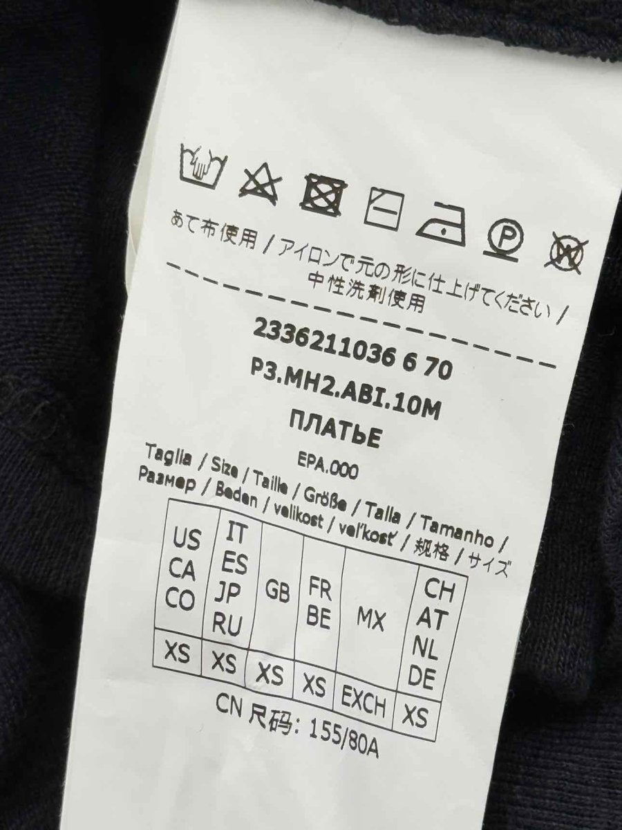 Pre - loved MAX MARA Black Ruched Size XSmall Midi Dress at Reems Closet