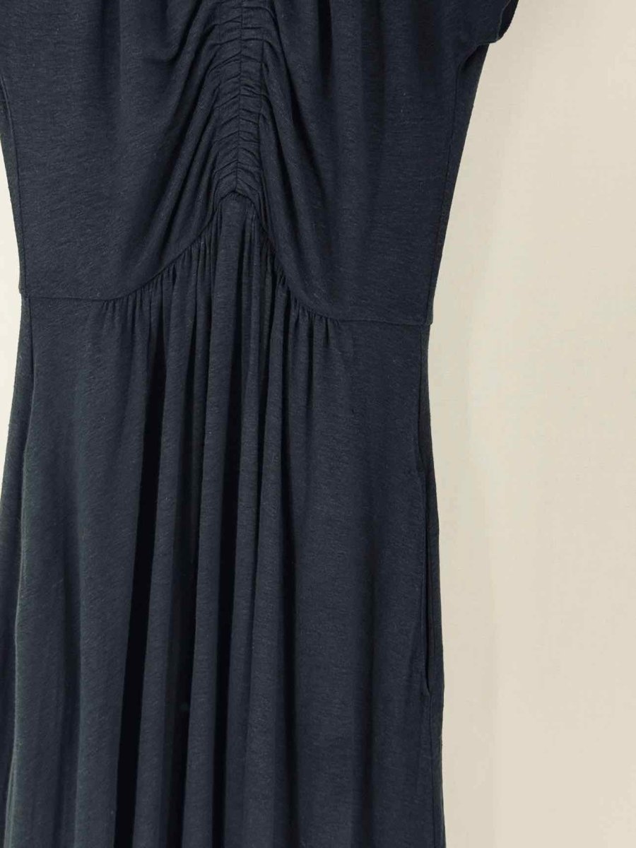 Pre - loved MAX MARA Black Ruched Size XSmall Midi Dress at Reems Closet