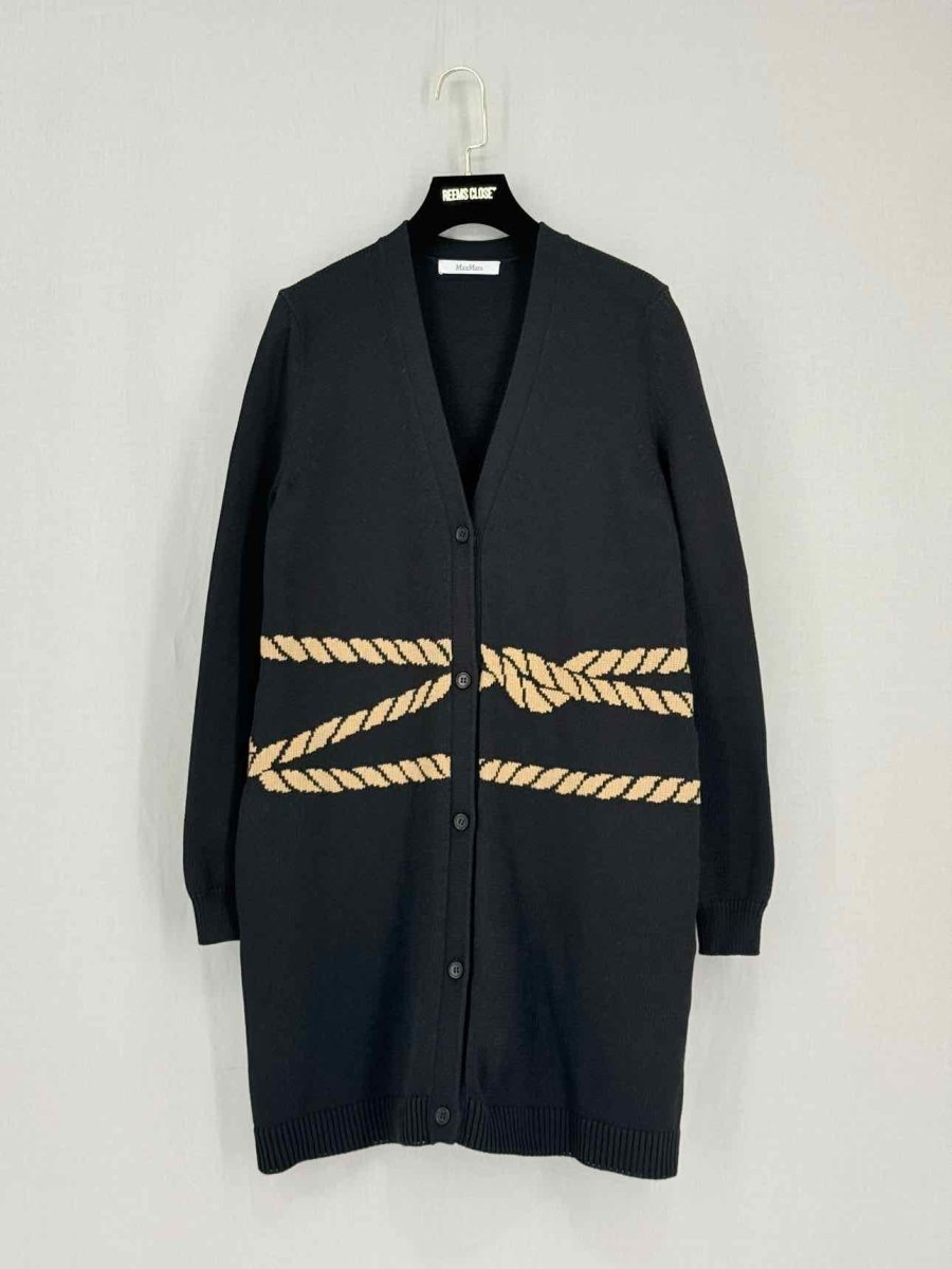 Pre-loved MAX MARA Black Size Small Long Cardigan at Reems Closet