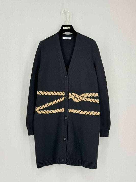 Pre-loved MAX MARA Black Size Small Long Cardigan at Reems Closet