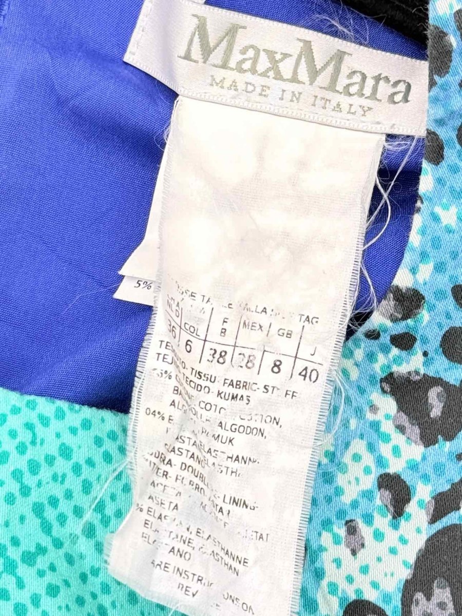 Pre-loved MAX MARA Blue Multicolor Size US 6 Knee Length Dress at Reems Closet