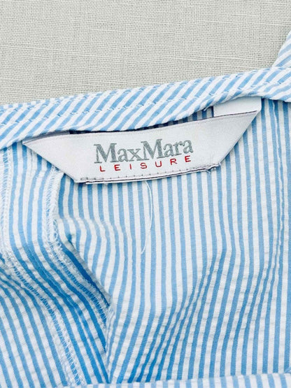 Pre-loved MAX MARA Fatto Blue & White Size Small Short Dress at Reems Closet