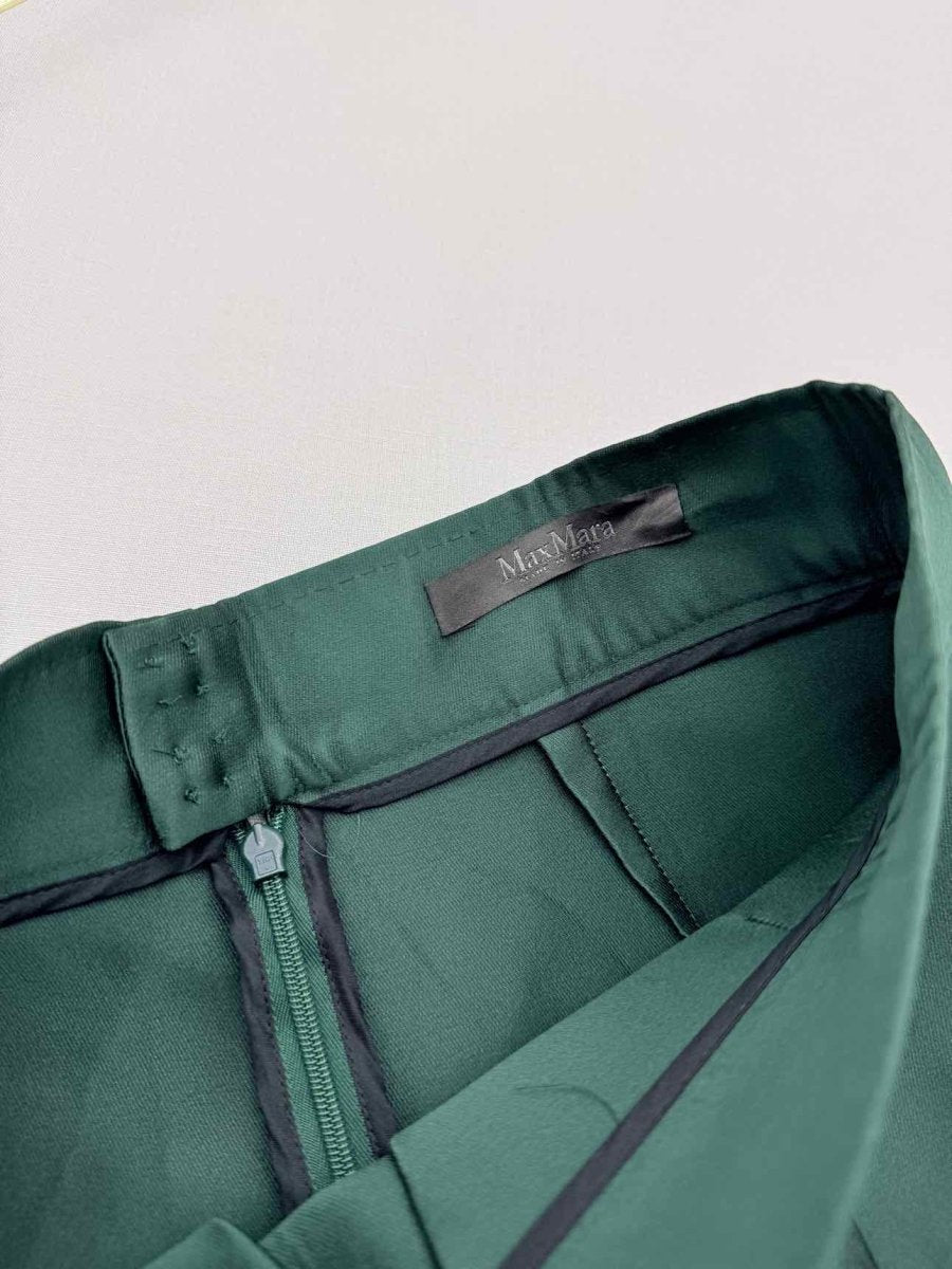Pre-loved MAX MARA Green Pleated Size US 4 Knee Length Skirt at Reems Closet