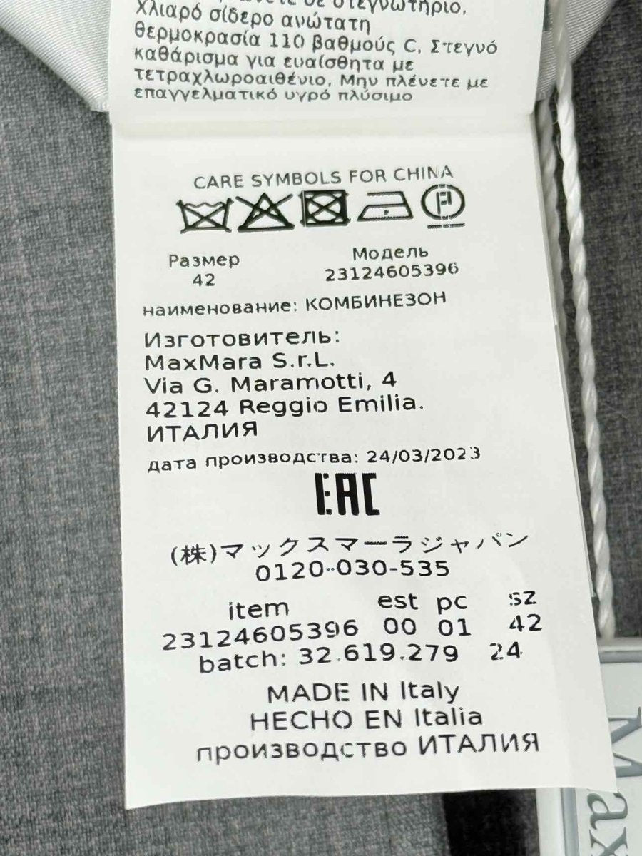 Pre - loved MAX MARA Grey Size US 8 Jumpsuit at Reems Closet