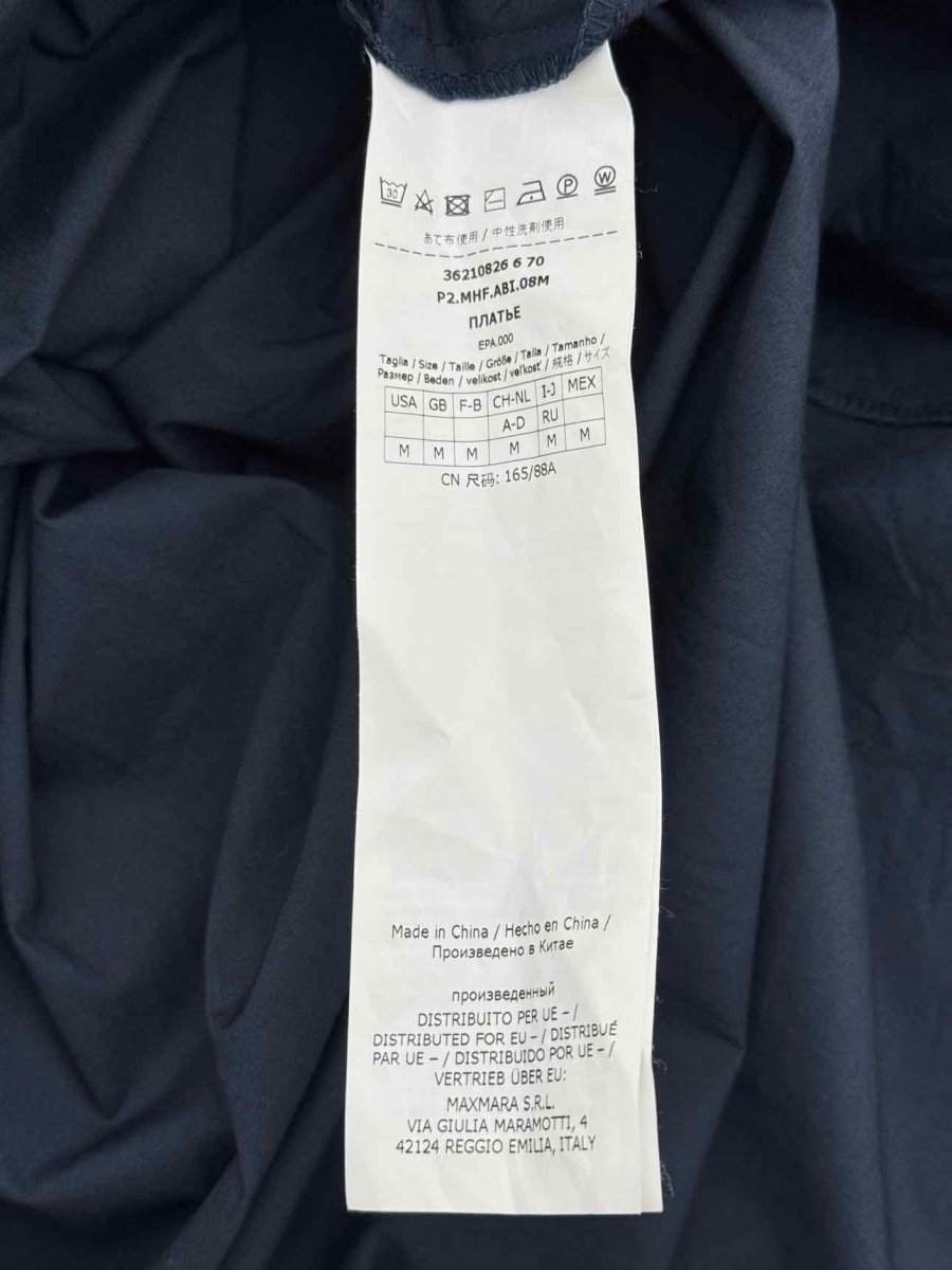 Pre - loved MAX MARA Navy Blue Size Medium Midi Dress at Reems Closet