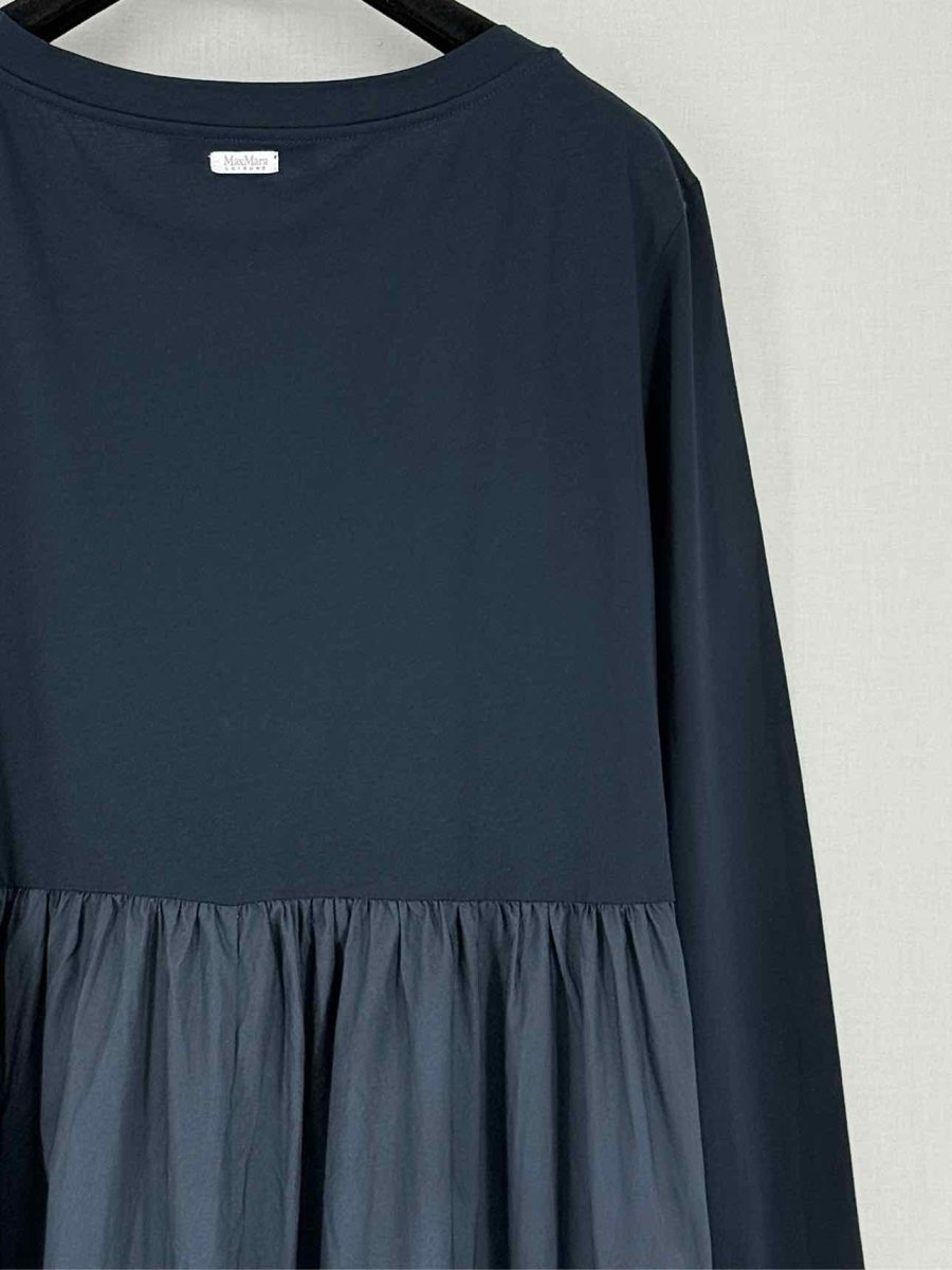 Pre - loved MAX MARA Navy Blue Size Medium Midi Dress at Reems Closet