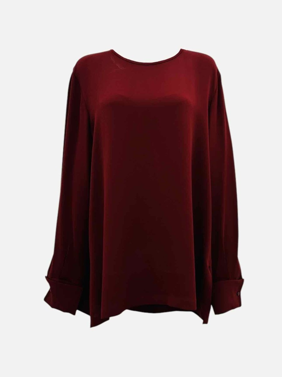 Pre - loved MAX MARA Oversized Burgundy Top at Reems Closet