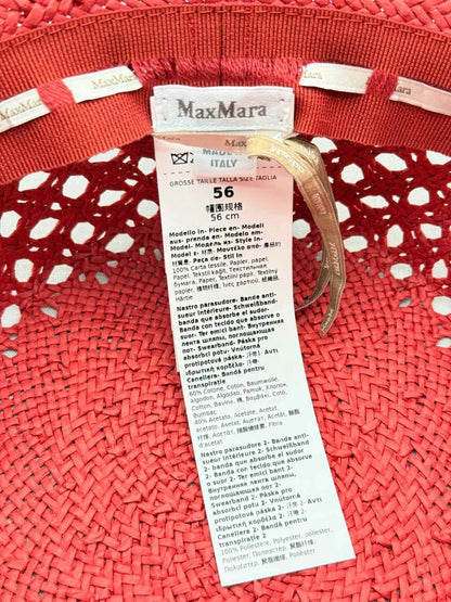 Pre-loved MAX MARA Red Perforated Bucket Hat at Reems Closet
