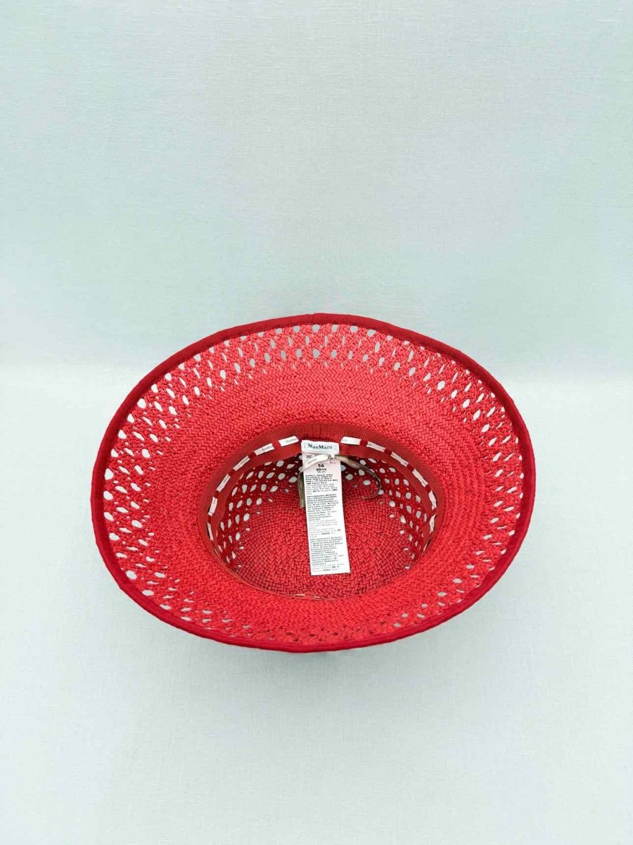 Pre-loved MAX MARA Red Perforated Bucket Hat at Reems Closet