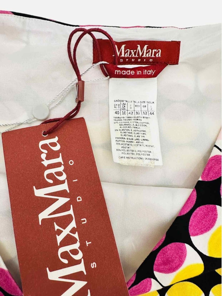 Pre - loved MAX MARA Sleeveless Pink Multicolor Knee Length Dress at Reems Closet