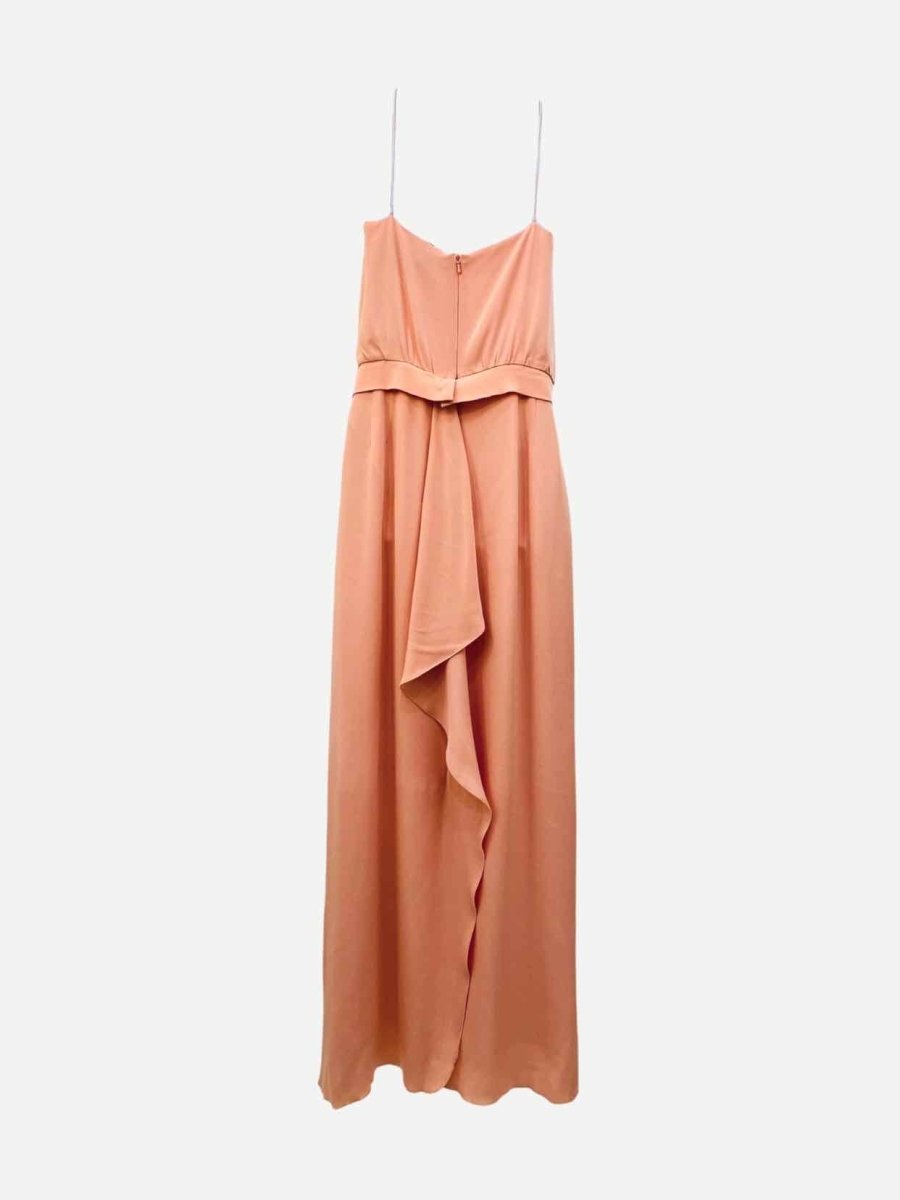 Pre - loved MAX MARA Spaghetti Strap Peach Long Dress US6 at Reems Closet