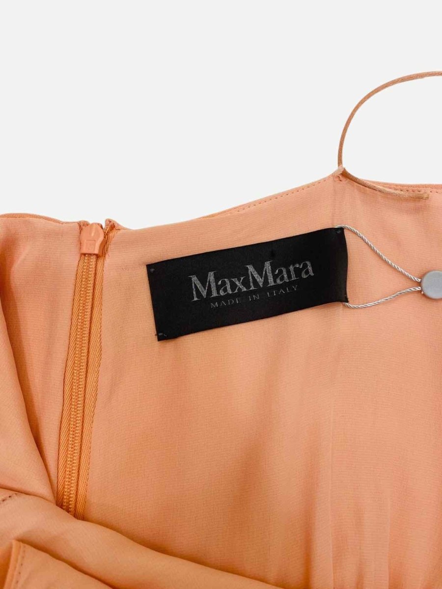 Pre - loved MAX MARA Spaghetti Strap Peach Long Dress US6 at Reems Closet