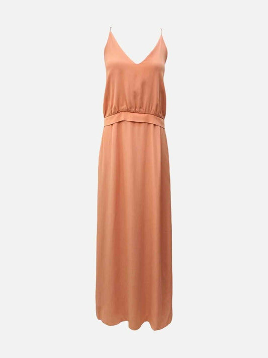 Pre - loved MAX MARA Spaghetti Strap Peach Long Dress US6 at Reems Closet