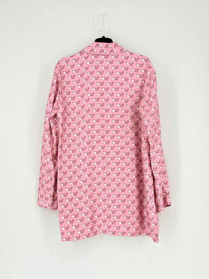Pre - loved MAX MARA STUDIO Alpe Pink Animal Print Size US 12 Shirt at Reems Closet