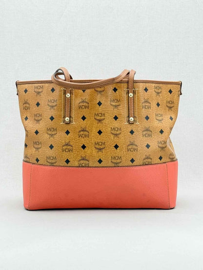 Pre - loved MCM Cognac & Orange Logo Shoulder Bag at Reems Closet