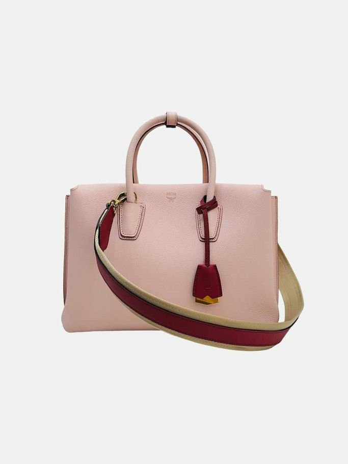 Pre - loved MCM Milla Pink Tote Bag at Reems Closet