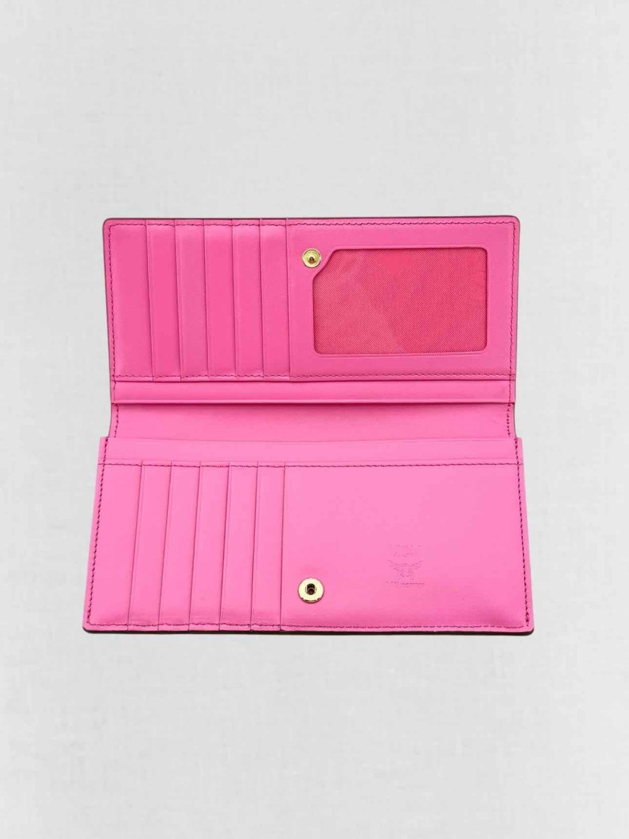 Pre - loved MCM Pink Continental Wallet at Reems Closet