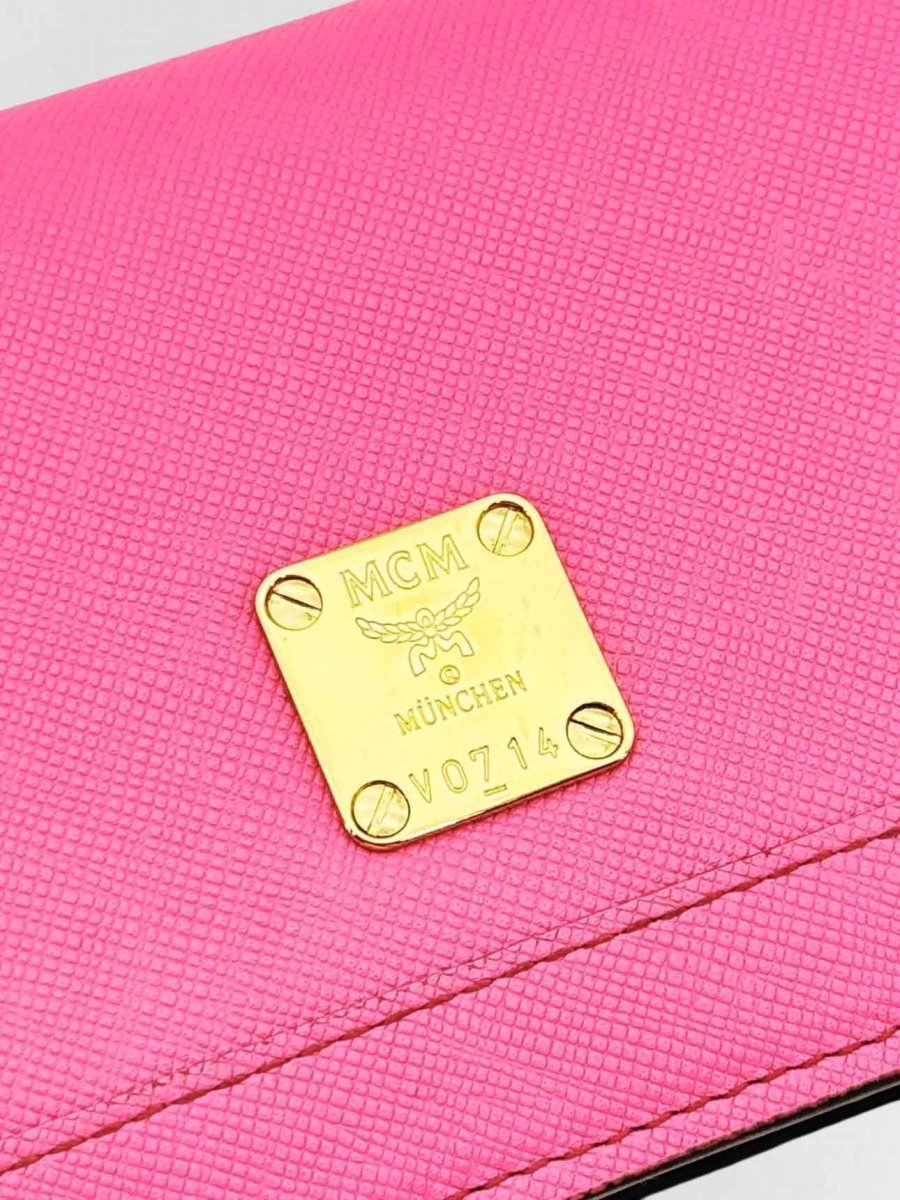 Pre - loved MCM Pink Continental Wallet at Reems Closet