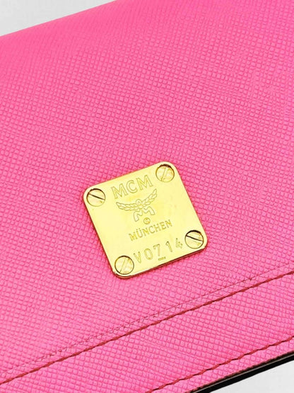 Pre - loved MCM Pink Continental Wallet at Reems Closet