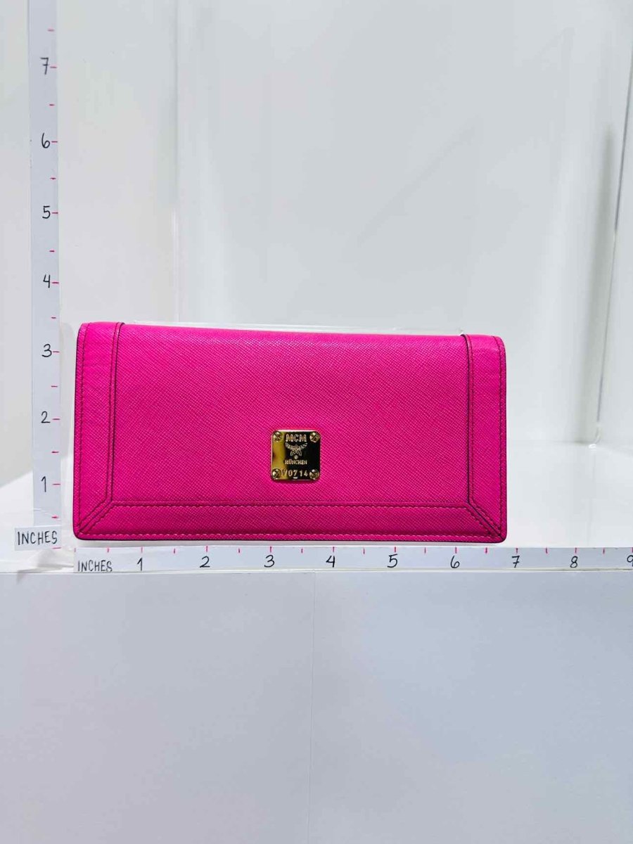 Pre - loved MCM Pink Continental Wallet at Reems Closet