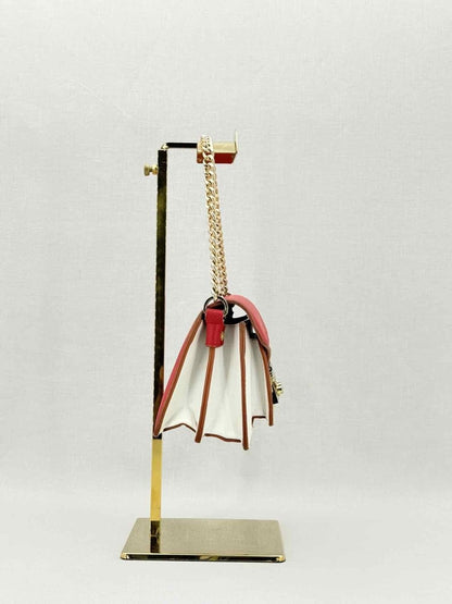 Pre - loved MCM Tracy White, Beige & Red Monogram Top Handle at Reems Closet