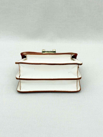 Pre - loved MCM Tracy White, Beige & Red Monogram Top Handle at Reems Closet