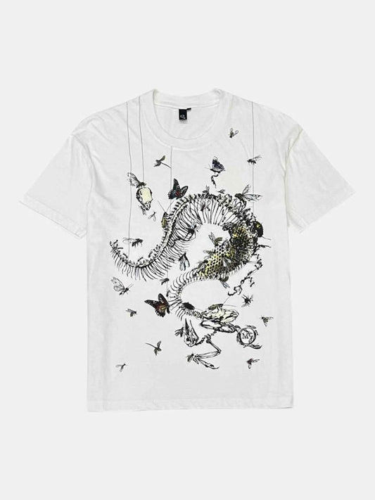 Pre - loved MCQ Fossil Print White T-shirt at Reems Closet