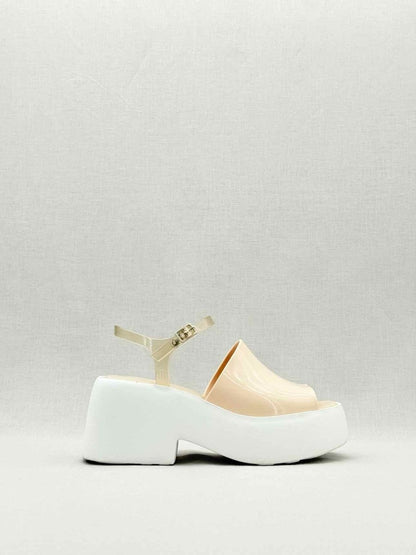 Pre - loved MELISSA Beige & White Size EU 39 Heeled Sandals at Reems Closet