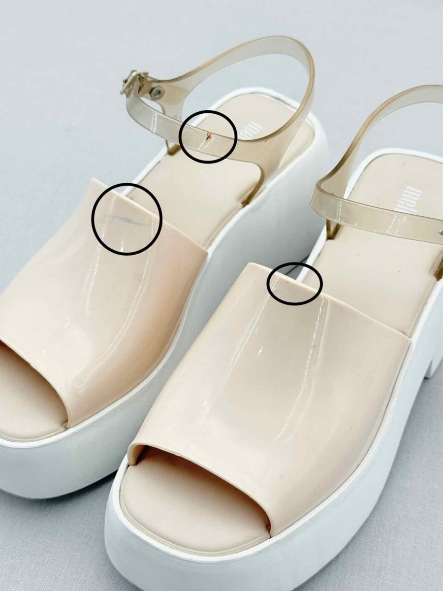 Pre - loved MELISSA Beige & White Size EU 39 Heeled Sandals at Reems Closet