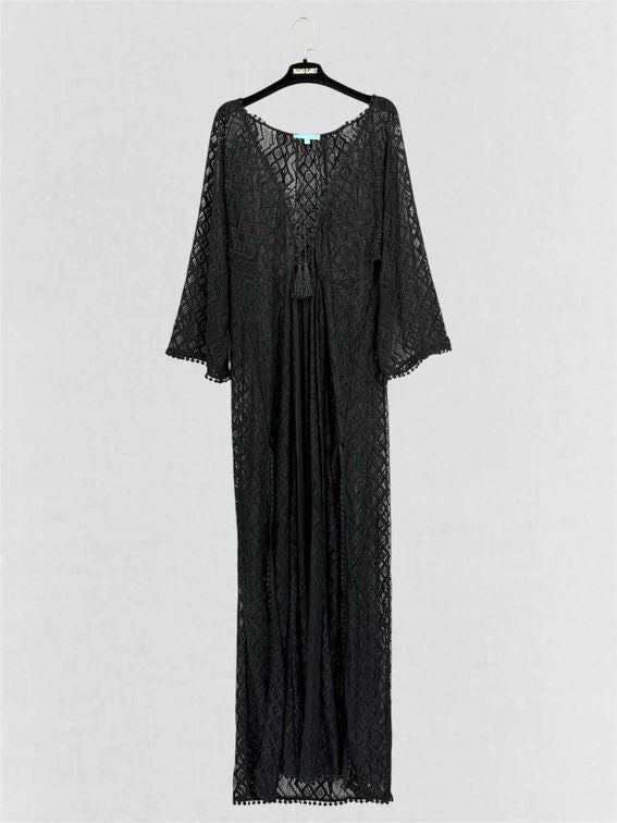 Pre-loved MELISSA ODABASH Black Lace Size Medium Coverup at Reems Closet