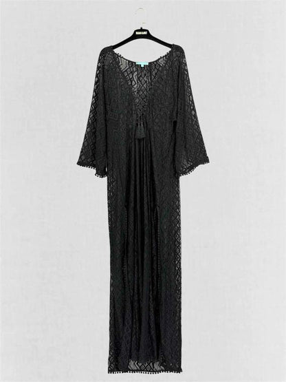 Pre-loved MELISSA ODABASH Black Lace Size Medium Coverup at Reems Closet