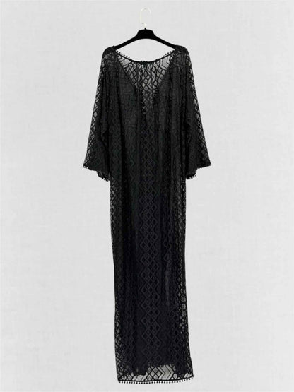 Pre-loved MELISSA ODABASH Black Lace Size Medium Coverup at Reems Closet