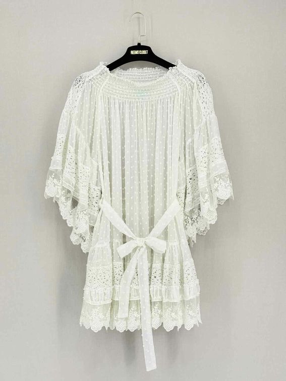 Pre-loved MELISSA ODABASH White Lace Size Medium Coverup at Reems Closet