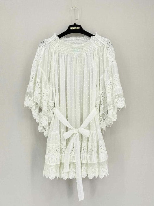 Pre-loved MELISSA ODABASH White Lace Size Medium Coverup at Reems Closet