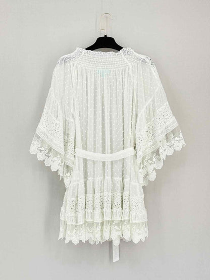 Pre-loved MELISSA ODABASH White Lace Size Medium Coverup at Reems Closet