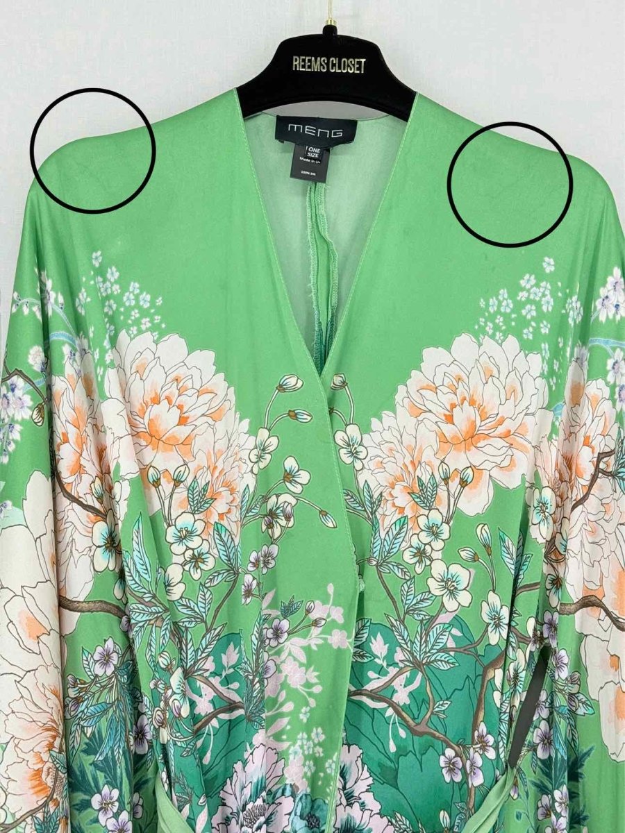 Pre - loved MENG Kimono Green Multicolor Size One Size Robe at Reems Closet