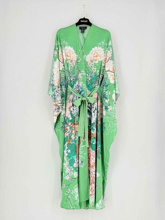 Pre - loved MENG Kimono Green Multicolor Size One Size Robe at Reems Closet