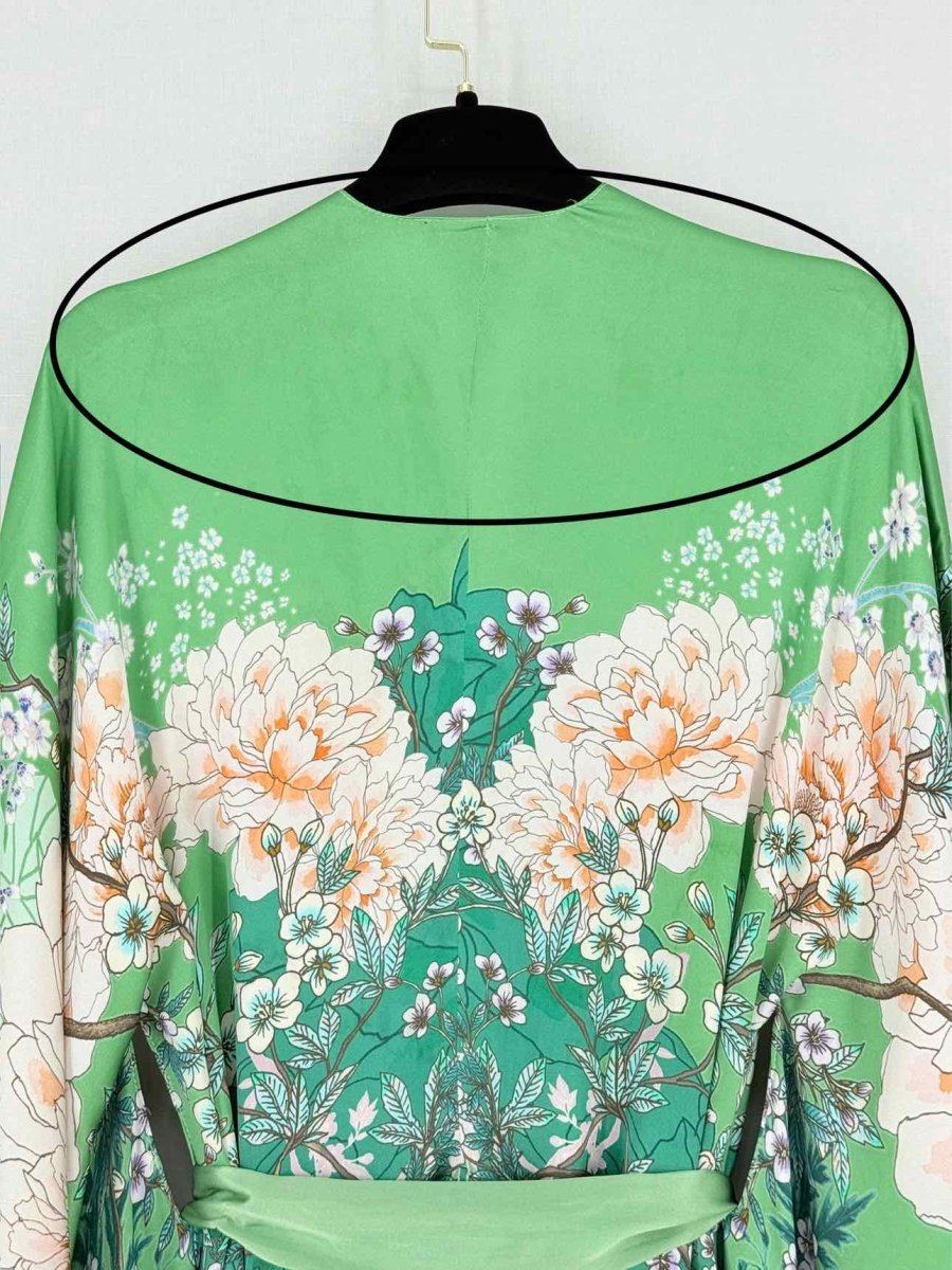 Pre - loved MENG Kimono Green Multicolor Size One Size Robe at Reems Closet