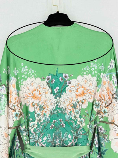 Pre - loved MENG Kimono Green Multicolor Size One Size Robe at Reems Closet