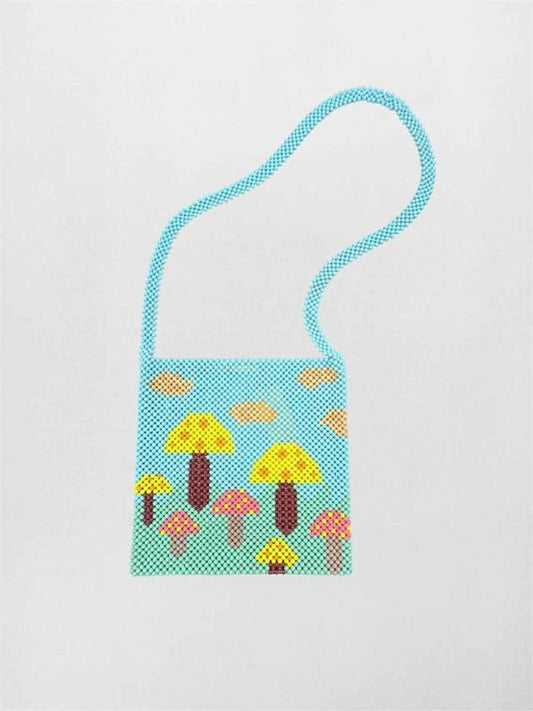 Pre-loved MERCEDES SALAZAR Fungus Blue Multicolor Shoulder Bag at Reems Closet