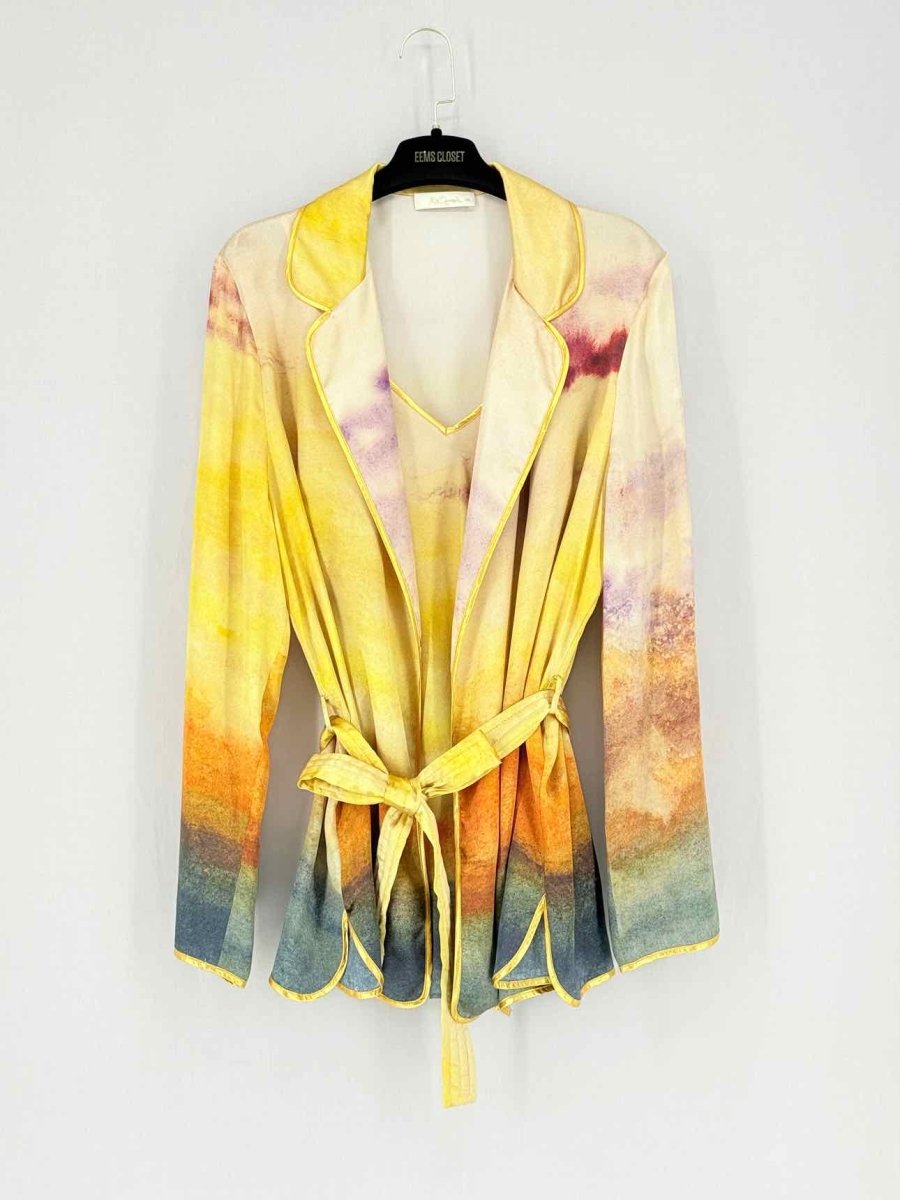 Pre - loved MESDEMOISELLES Yellow Multicolor Size US 8 2 PC Top at Reems Closet